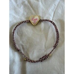 Kendra Scott Love U Heart Charm Braided Slider Bracelet in 14K Gold Plated 6.5"